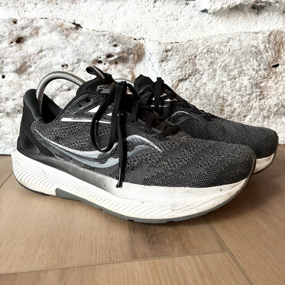 Saucony Echelon 9 Black White Running Walking Shoes Sneakers Mens 9.5 W Wide